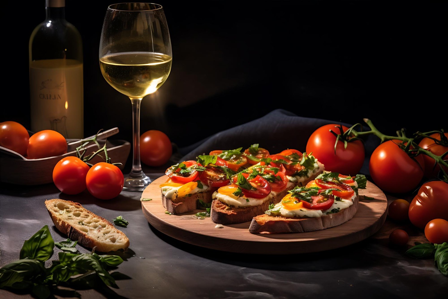 Bruschetta with tomato and mozzarella